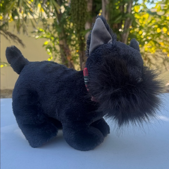 Pier 1 Other - Pier One 1 Imports Black Scotty Dog Schnauzer PADEN Plush Plaid Paws NWT